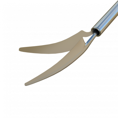 Schere mit sichelförmiger Spitze, Titan/Edelstahl
